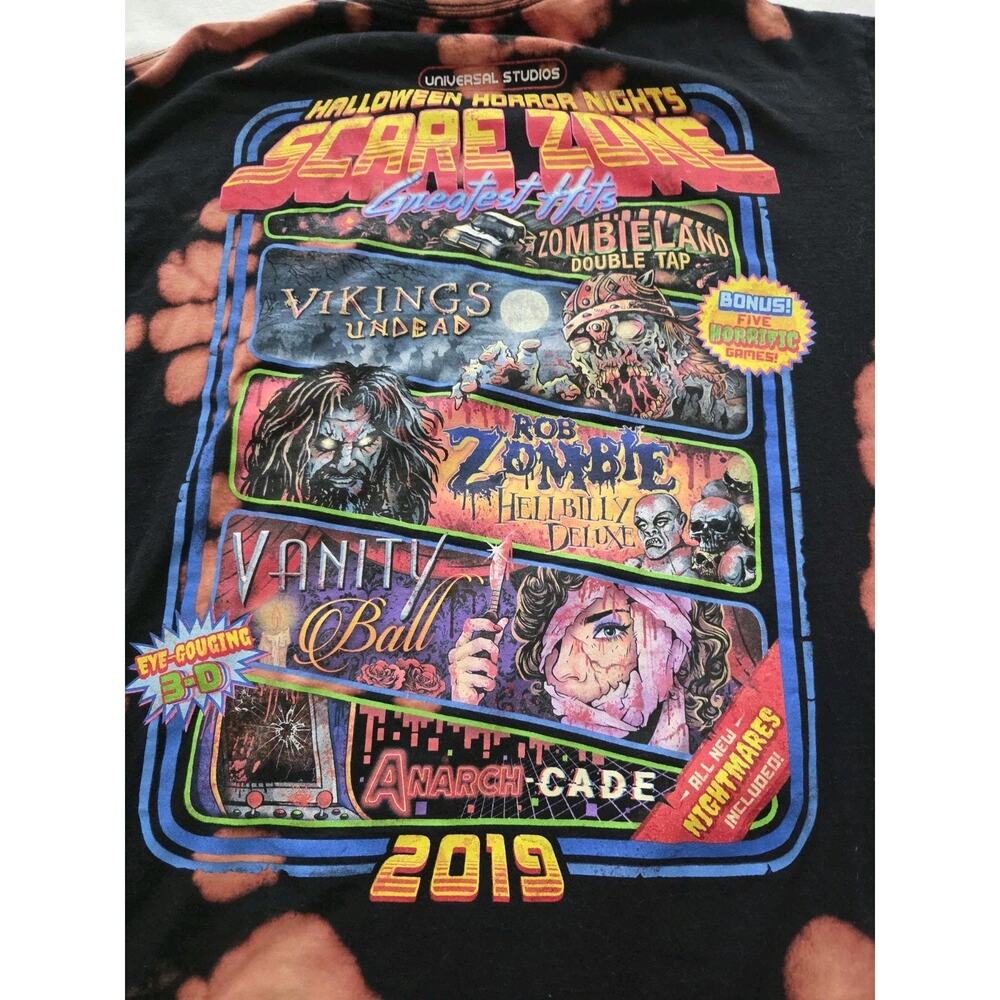 Universal Studios Halloween Horror Nights Shirt L Scare Zone Greatest Hits 2019